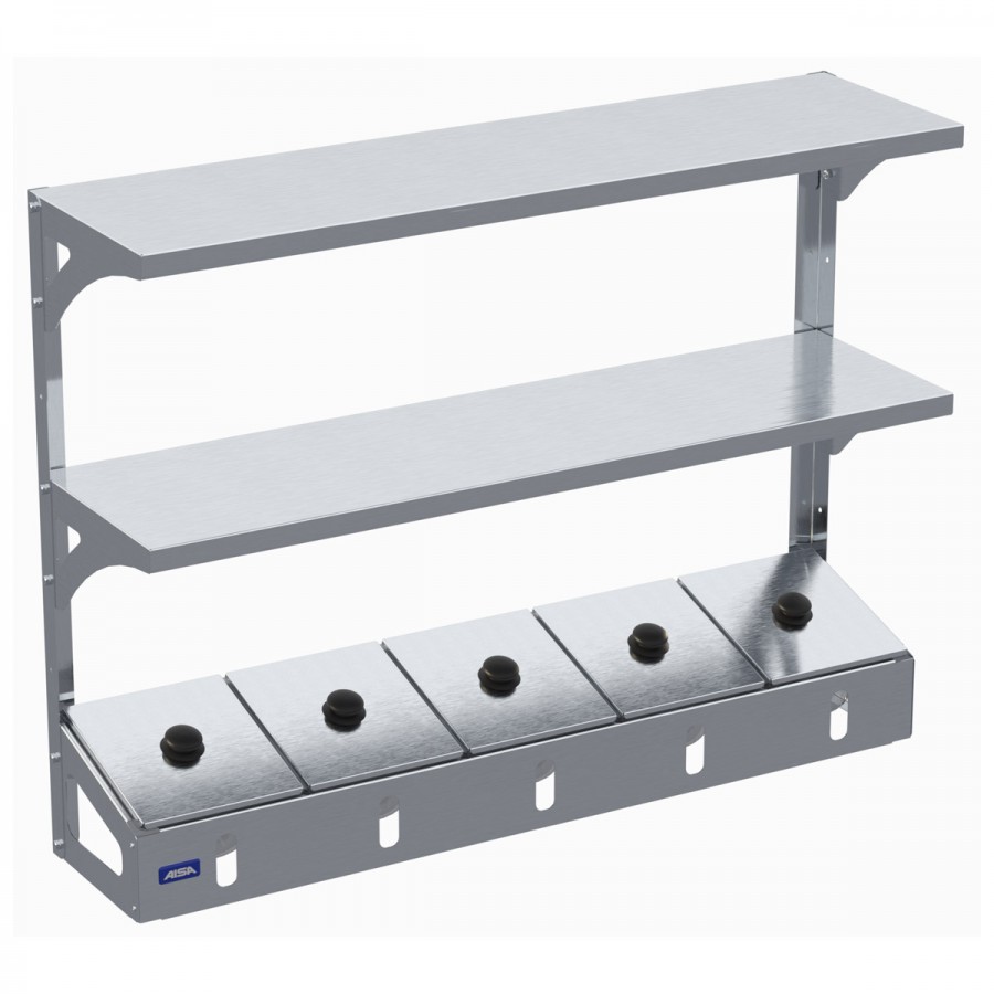 Condimentadora Pizzarola 5 Cubas Inox Com Prateleira - Aisa